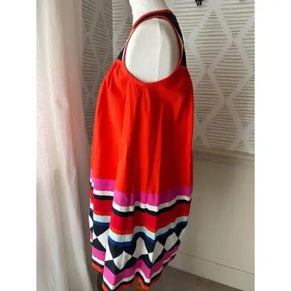 Kate Spade Women’s XS Red Geometric Print Babydoll Dress - Picture 3 of 5